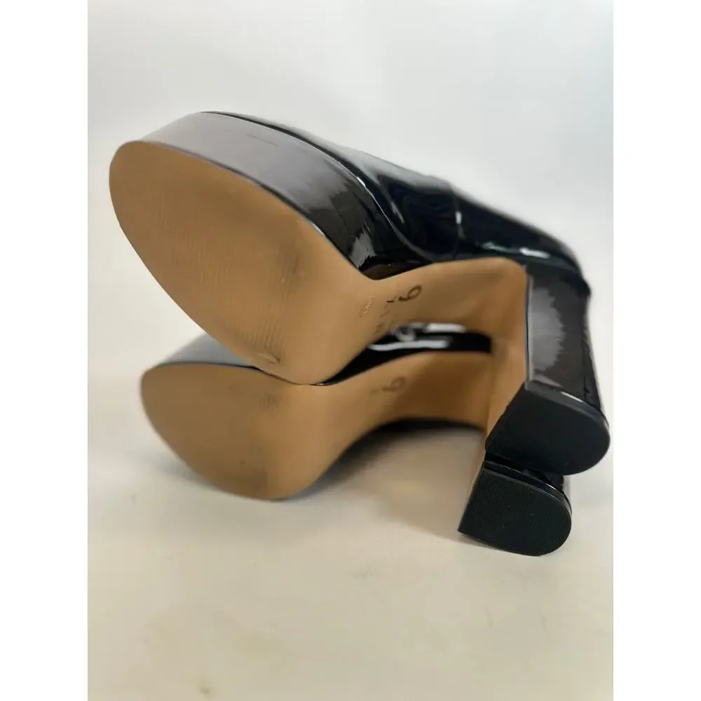 Mix No. 6 Black Patent Mary Jane Platform Heels Size 6 Chunky Block Heel Pumps
